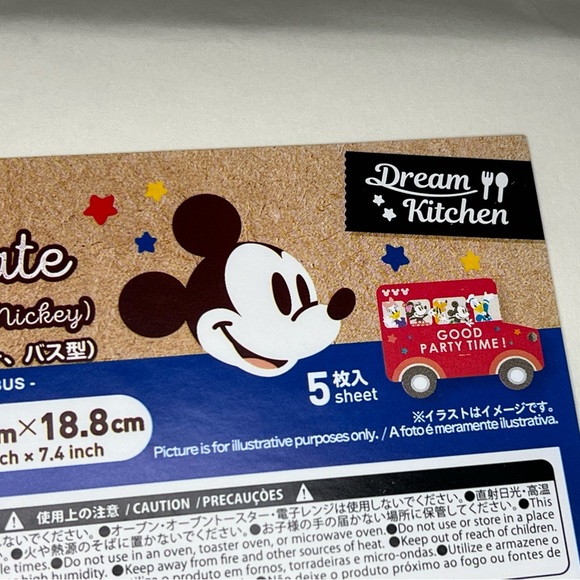 Mickey Mouse & Friends Bus Shaped Paper Plate Pack of 5 Japan Disney Kawaii - Picture 7 of 8